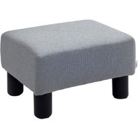 HOMCOM Sitzhocker Hocker mit Leinenoptik Moderner Fußhocker Polsterhocker Ottomane für Schlafzimmer, Wohnzimmer, Grau von HOMCOM