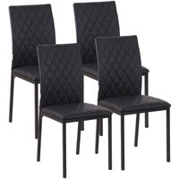 Homcom - hocmom 4er-Set Stühle Esszimmerstühle Küchenstühle 41 cm x 50 cm x 91 cm, Schwarz - Schwarz von HOMCOM
