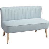 2-Sitzer Stoffsofa Polstersofa Doppelsofa Retro-Look Sitzmöbel Loungesofa Holzrahmen Hellgrün 117 x 56,5 x 77 cm - Homcom von HOMCOM