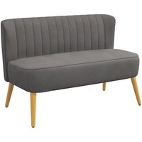 2-Sitzer Stoffsofa Polstersofa Doppelsofa Sitzmöbel Loungesofa Holz Samtartiges Polyster Schaumstoff Dunkelgrau 117 x 56,5 x 77 cm - Homcom von HOMCOM