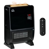 Homcom - 2 in 1 Heizlüfter Heizgerät Elektroheizer mit Fernbedienung Luftbefeuchter Keramik LED-Licht Befeuchtungsfunktion 8-Stunden-Timer Heizer von HOMCOM