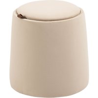 Sitzhocker mit Stauraum 2-in-1 Hocker mit Deckel, Runder Fußhocker Ottomane Polsterhocker mit Samtoptik Beistelltisch für Wohnzimmer Schlafzimmer Ø44 von HOMCOM