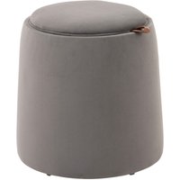 Sitzhocker mit Stauraum 2-in-1 Hocker mit Deckel, Runder Fußhocker Ottomane Polsterhocker mit Samtoptik Beistelltisch für Wohnzimmer Schlafzimmer Ø44 von HOMCOM