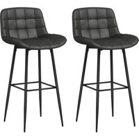 2er-Set Barhocker, Bistrohocker mit Fußstütze, Drehbar Barstuhl mit Stahlbeine, Küchenstuhl mit Rückenlehne, Kunstleder, für Wohnzimmer, Esszimmer, 2er-Set Barhocker, Bistrohocker mit Fußstütze, Drehbar Barstuhl mit Stahlbeine, Küchenstuhl mit Rückenlehne, Kunstleder, für Wohnzimmer, Esszimmer, von HOMCOM
