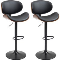 Homcom - 2er-Set Barhocker, Höhenverstellbarer Küchenhocker, Tresenstuhl aus Kunstleder, Drehstuhl mit Fußstützen, Barstuhl für Küche, Esszimmer, Homcom - 2er-Set Barhocker, Höhenverstellbarer Küchenhocker, Tresenstuhl aus Kunstleder, Drehstuhl mit Fußstützen, Barstuhl für Küche, Esszimmer, von HOMCOM