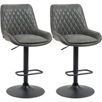 Homcom - 2er-Set Barhocker, Küchenhocker mit Rückenlehne, höhenverstellbarer Barstuhl, Tresenstuhl mit Fußstütze, Küchenstuhl für Esszimmer, Küche, Homcom - 2er-Set Barhocker, Küchenhocker mit Rückenlehne, höhenverstellbarer Barstuhl, Tresenstuhl mit Fußstütze, Küchenstuhl für Esszimmer, Küche, von HOMCOM