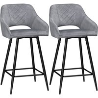 Homcom - 2er-Set Barhocker Barstühle Bistrohocker mit Fußstütze Samtoptik Küchenstuhl Thekenhocker Sitzbezug für Küche Wohnzimmer Esszimmer Stahl Homcom - 2er-Set Barhocker Barstühle Bistrohocker mit Fußstütze Samtoptik Küchenstuhl Thekenhocker Sitzbezug für Küche Wohnzimmer Esszimmer Stahl von HOMCOM