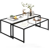 Homcom - Couchtisch 2er-Set Beistelltisch, Kaffeetisch, Satztisch, Glastisch, Sofatisch, Wohnzimmertisch für Schlafzimmer, Gehärtetes Glas, Stahl, Homcom - Couchtisch 2er-Set Beistelltisch, Kaffeetisch, Satztisch, Glastisch, Sofatisch, Wohnzimmertisch für Schlafzimmer, Gehärtetes Glas, Stahl, von HOMCOM