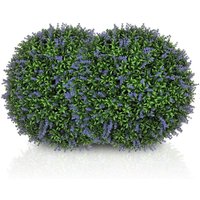 2er-Set Künstlicher Lavendel, 42 cm Zimmerpflanze, Kunstpflanze in Kugelform, große Dekorative Kunstblumen für Zuhause, Büro, Flur, Garten, von HOMCOM