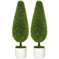 Homcom - 2er-Set Künstliche Zypresse groß 90 cm, Kunstbaum mit UV-Schutz, Kunstpflanze, Plastik Künstliche Pflanzen im Topf, Fake Plant wie echt für Homcom - 2er-Set Künstliche Zypresse groß 90 cm, Kunstbaum mit UV-Schutz, Kunstpflanze, Plastik Künstliche Pflanzen im Topf, Fake Plant wie echt für von HOMCOM