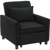 Homcom - 3-in-1 Schlafsessel, Klappbett mit Bettfunktion, Lendenkissen, Klappbar Liegestuhl mit Verstellbarer Rückenlehne, Rollen, Seitentasche, für von HOMCOM