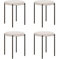 4er-Set Esszimmerhocker Stapelbar Esszimmerstühle Küchenstuhl mit gepolstertem Sitz, Samtoptik Sitzhocker Samt für Küche Esszimmer Metall Cremeweiß 4er-Set Esszimmerhocker Stapelbar Esszimmerstühle Küchenstuhl mit gepolstertem Sitz, Samtoptik Sitzhocker Samt für Küche Esszimmer Metall Cremeweiß von HOMCOM