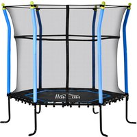 5,3FT Trampolin für Kinder Gartentrampolin mit Sicherheitsnetz Randabdeckung Gummiseil gepolstert Fitness-Trampolin Mini-Trampoline mit Netz Stahl von HOMCOM