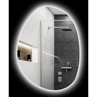 Homcom - Badspiegel mit Beleuchtung 70x50 cm led Spiegel mit Touchschalter, 3 Lichtfarben, Asymmetrischer Badezimmerspiegel mit Anti-Beschlag- & Homcom - Badspiegel mit Beleuchtung 70x50 cm led Spiegel mit Touchschalter, 3 Lichtfarben, Asymmetrischer Badezimmerspiegel mit Anti-Beschlag- & von HOMCOM