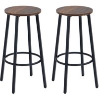 Barhocker, 2er-Set Barstühle mit Fußstütze, Tresenhocker mit Stahlgestell, Tresenstuhl im Industriedesign, Küchenstuhl für Esszimmer, Wohnzimmer, Barhocker, 2er-Set Barstühle mit Fußstütze, Tresenhocker mit Stahlgestell, Tresenstuhl im Industriedesign, Küchenstuhl für Esszimmer, Wohnzimmer, von HOMCOM