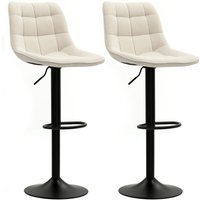 Barhocker 2er-Set, Gepolstert Barstuhl mit Lehne, Stahlgestell, Chenille-Optik, Höhenverstellbare Küchenstühle mit Fußstütze 360° Drehbar Barhocker 2er-Set, Gepolstert Barstuhl mit Lehne, Stahlgestell, Chenille-Optik, Höhenverstellbare Küchenstühle mit Fußstütze 360° Drehbar von HOMCOM