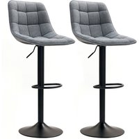 Barhocker 2er-Set, Gepolstert Barstuhl mit Lehne, Stahlgestell, Chenille-Optik, Höhenverstellbare Küchenstühle mit Fußstütze 360° Drehbar Barhocker 2er-Set, Gepolstert Barstuhl mit Lehne, Stahlgestell, Chenille-Optik, Höhenverstellbare Küchenstühle mit Fußstütze 360° Drehbar von HOMCOM