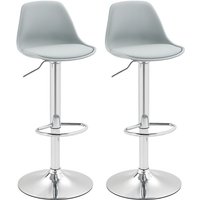 Barhocker 2er Set, Gepolstert Barstuhl mit Stahlgestell, Lehne, Höhenverstellbar Küchenstühle mit Fußstütze 360° Drehbar Tresenhocker für Küche, Barhocker 2er Set, Gepolstert Barstuhl mit Stahlgestell, Lehne, Höhenverstellbar Küchenstühle mit Fußstütze 360° Drehbar Tresenhocker für Küche, von HOMCOM