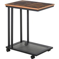 Beistelltisch C-Form Rollwagen Servierwagen Laptoptisch Sofatisch Beistelltisch Nachttisch Betttisch mit Metallgestell Industrie-Design Nachttisch Beistelltisch C-Form Rollwagen Servierwagen Laptoptisch Sofatisch Beistelltisch Nachttisch Betttisch mit Metallgestell Industrie-Design Nachttisch von HOMCOM