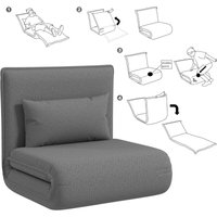 Homcom - Bodensofa 3-in-1 Klappbar Schlafsofa mit 6-Fach verstellbar Rückenlehne Kissen Gepolstert Sofabett mit Schlaffunktion, bis 150 kg belastbar, von HOMCOM