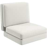 Homcom - Bodensofa 3-in-1 Klappbar Schlafsofa mit Samtoptik, Gepolstert Sofabett bis 240 kg belastbar, für Schlafzimmer, Wohnzimmer, Cremeweiß von HOMCOM
