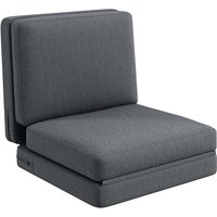 Homcom - Bodensofa 3-in-1 Klappbar Schlafsofa mit Samtoptik, Gepolstert Sofabett bis 240 kg belastbar, für Schlafzimmer, Wohnzimmer, Dunkelgrau von HOMCOM