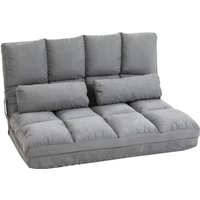 Homcom - Bodenstuhl 2-in-1 Bodensessel Bett mit Rückenlehne 3 Positionen Verstellbare Sitzkissen Grau Samt Metall 102 x 73 x 60 cm Homcom - Bodenstuhl 2-in-1 Bodensessel Bett mit Rückenlehne 3 Positionen Verstellbare Sitzkissen Grau Samt Metall 102 x 73 x 60 cm von HOMCOM