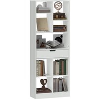 Homcom - Bücherregal Standregal mit 9 Fach Aufbewahrungsregal mit Schublade Bücherschrank Büroregal für Wohnzimmer, Schlafzimmer, Büro, Weiß Homcom - Bücherregal Standregal mit 9 Fach Aufbewahrungsregal mit Schublade Bücherschrank Büroregal für Wohnzimmer, Schlafzimmer, Büro, Weiß von HOMCOM