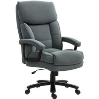 Bürostuhl, Ergonomisch Schreibtischstuhl mit Wippfunktion, Leinenoptik, Höhenverstellbar pc Stuhl mit Drehfunktion, Dicke Kissen, bis 200 kg von HOMCOM