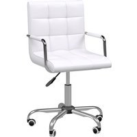Bürostuhl Drehstuhl Kosmetikhocker Rollhocker Drehhocker Arbeitshocker Chefsessel Stuhl Schreibtischstuhl Metall pu Weiß 52,5 x 54 x 84-99 cm - Homcom Bürostuhl Drehstuhl Kosmetikhocker Rollhocker Drehhocker Arbeitshocker Chefsessel Stuhl Schreibtischstuhl Metall pu Weiß 52,5 x 54 x 84-99 cm - Homcom von HOMCOM