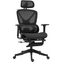 Bürostuhl Ergonomischer Schreibtischstuhl mit 3D Armlehne, Lendenwirbelstütze, Kopfstütze, Höhenverstellbar Mesh Drehstuhl mit Wippfunktion, Bürostuhl Ergonomischer Schreibtischstuhl mit 3D Armlehne, Lendenwirbelstütze, Kopfstütze, Höhenverstellbar Mesh Drehstuhl mit Wippfunktion, von HOMCOM
