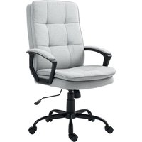 Bürostuhl Ergonomischer Schreibtischstuhl mit Armlehne, Höhenverstellbarer Drehstuhl mit Wippfunktion, Leinenoptik, Getuftert Computerstuhl, Grau Bürostuhl Ergonomischer Schreibtischstuhl mit Armlehne, Höhenverstellbarer Drehstuhl mit Wippfunktion, Leinenoptik, Getuftert Computerstuhl, Grau von HOMCOM