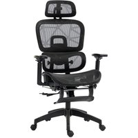 Homcom - Bürostuhl Ergonomischer Schreibtischstuhl mit Armlehne, Kopfstütze, Lendenwirbelstütze, Höhenverstellbarer Mesh Drehstuhl mit Wippfunktion, Homcom - Bürostuhl Ergonomischer Schreibtischstuhl mit Armlehne, Kopfstütze, Lendenwirbelstütze, Höhenverstellbarer Mesh Drehstuhl mit Wippfunktion, von HOMCOM