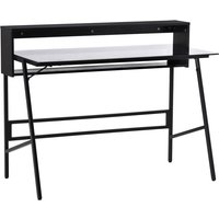 Computertisch Schreibtisch mit zwei Ablagen moderner Gamingtisch mit gehärtetem Glasplatte Home-Office verstellbare Fußmatte Stahl Spanplatte von HOMCOM