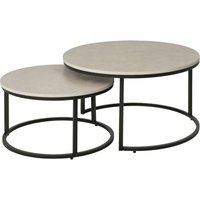 Homcom - Couchtisch rund 2er Set Stapelbarer Beistelltisch mit Metallrahmen, Wohnzimmertisch mit Marmoroptik Kaffeetisch für Wohnzimmer Schlafzimmer Homcom - Couchtisch rund 2er Set Stapelbarer Beistelltisch mit Metallrahmen, Wohnzimmertisch mit Marmoroptik Kaffeetisch für Wohnzimmer Schlafzimmer von HOMCOM