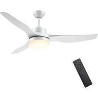 Homcom - Deckenventilator mit Beleuchtung, umkehrbar led Deckenleuchte mit Ventilator, 6 Geschwindigkeiten, 3 Lichtfarben, Deckenlampe mit von HOMCOM