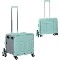 Homcom - Einkaufstrolley Klappbar, Einkaufswagen mit Verstellbarem Teleskop-Griff, Treppensteiger mit Deckel, Transportwagen bis 80 kg Tragbar, Grün von HOMCOM