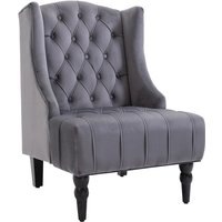Einzelsessel Ohrensessel Relaxsessel mit Tufting erhöhte Beine Samtstoff Grau 67 x 70,5 x 97 cm - Homcom Einzelsessel Ohrensessel Relaxsessel mit Tufting erhöhte Beine Samtstoff Grau 67 x 70,5 x 97 cm - Homcom von HOMCOM