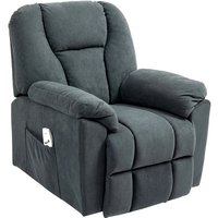 Homcom - Elektrisch Relaxsessel Fernsehsessel mit Liegefunktion Wärmefunktion Massagesessel mit Seitentasche Liegesessel mit USB-Anschlüsse von HOMCOM