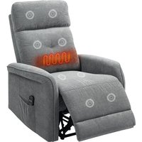 Homcom - Relaxsessel Elektrisch Massagesessel mit Heizung, Vibrationsmassage, Fernsehsessel mit Liegefunktion, tv Sessel mit usb, Fernbedienung, von HOMCOM