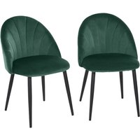 Esszimmerstühle 2er Set Küchenstuhl mit muschelförmiger Rückenlehne, Samtoptik, Sessel Polsterstuhl mit Fußpolster, Stühle, Wohnzimmerstuhl mit Esszimmerstühle 2er Set Küchenstuhl mit muschelförmiger Rückenlehne, Samtoptik, Sessel Polsterstuhl mit Fußpolster, Stühle, Wohnzimmerstuhl mit von HOMCOM
