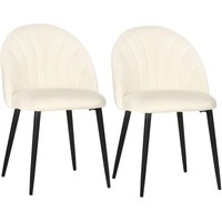 Esszimmerstühle 2er Set Küchenstuhl mit muschelförmiger Rückenlehne, Samtoptik, Sessel Polsterstuhl mit Fußpolster, Stühle, Wohnzimmerstuhl mit Esszimmerstühle 2er Set Küchenstuhl mit muschelförmiger Rückenlehne, Samtoptik, Sessel Polsterstuhl mit Fußpolster, Stühle, Wohnzimmerstuhl mit von HOMCOM