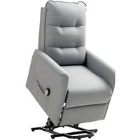 Homcom - Fernsehsessel mit Aufstehhilfe Elektrisch, Relaxsessel mit Liegefunktion, TV-Sessel mit Fernbedienung, Seitentasche, Taschenfeder und von HOMCOM