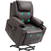 Fernsehsessel mit Aufstehhilfe Elektrisch, Relaxsessel mit Massagefunktion, Liegefunktion, Ruhesessel mit Becherhalter, Fernbedienung und von HOMCOM