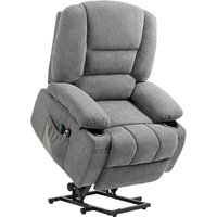 Homcom - Fernsehsessel mit Aufstehhilfe Elektrisch Relaxsessel mit Liegefunktion, Wärmefunktionen, TV-Sessel mit Massagefunktion, Aufstehsessel mit von HOMCOM
