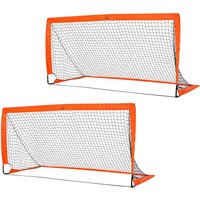 Fußballtor 2er Set faltbar 183 x 90 x 90 cm Fussballtor mit Tragetasche wetterfest Outdoor Fußball Tore für Erwachsene Fußballtore für Garten von HOMCOM