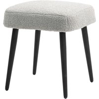 Fußhocker Sitzhocker Quadratischer Schminkhocker Fußstütze mit Kaschmir-Optik, Stahlbeine, für Wohnzimmer, Schlafzimmer, Hellgrau, 42 x 42 x 47 cm von HOMCOM