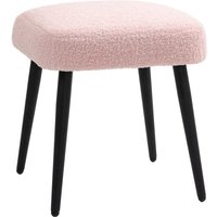 Homcom - Fußhocker Sitzhocker Quadratischer Schminkhocker Fußstütze mit Kaschmir-Optik, Stahlbeine, für Wohnzimmer, Schlafzimmer, Rosa, 42 x 42 x 47 von HOMCOM