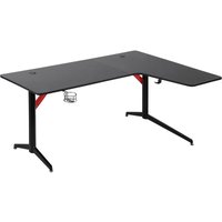 Homcom - Gaming-Tisch Schreibtisch Schwarz+Rot 157 x 111,8 x 74 cm - Schwarz+Rot von HOMCOM