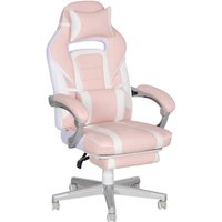 Gamingstuhl mit Fußstütze, höhenverstellbar Schreibtischstuhl mit Kopf- und Lendenkissen, drehbar Gaming Sessel mit neigbare Rückenlehne, Kunstleder, Gamingstuhl mit Fußstütze, höhenverstellbar Schreibtischstuhl mit Kopf- und Lendenkissen, drehbar Gaming Sessel mit neigbare Rückenlehne, Kunstleder, von HOMCOM